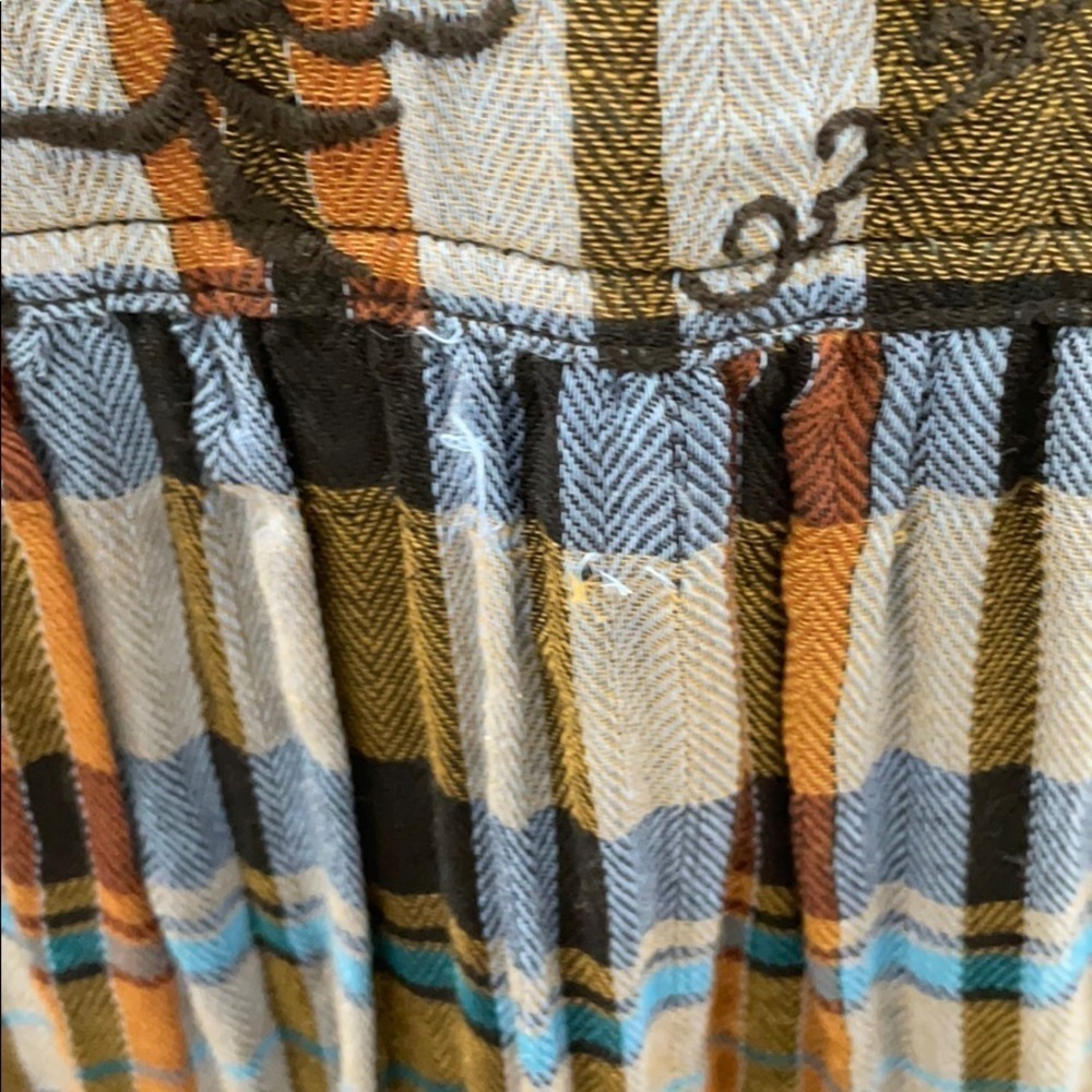 Free people magical plaid embroidered button up western - Picture 9 of 9